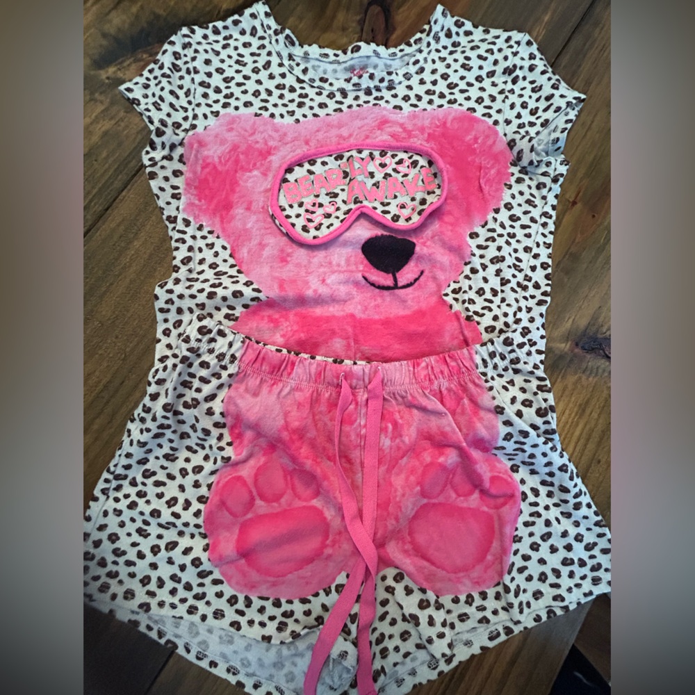 ✨Justice Pink Bear Pajama Set